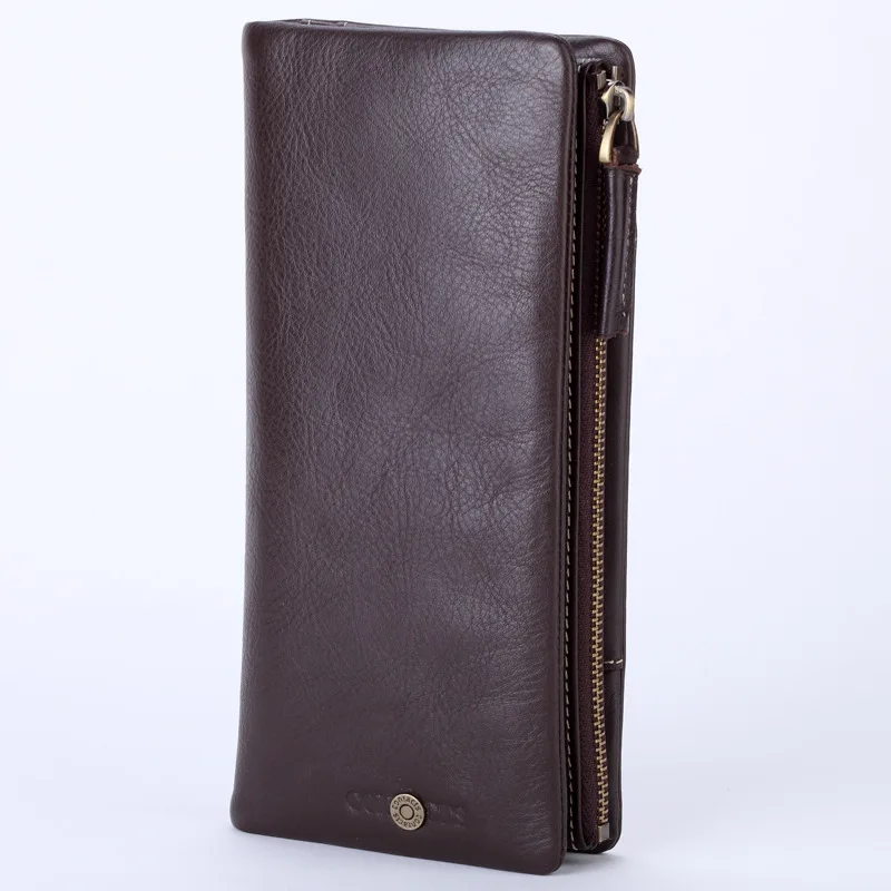 

Men's Wallets Genuine Leather Coin Luxury Money Bag Purse Men Detachable Embossed Wallet Long Section Magnetic