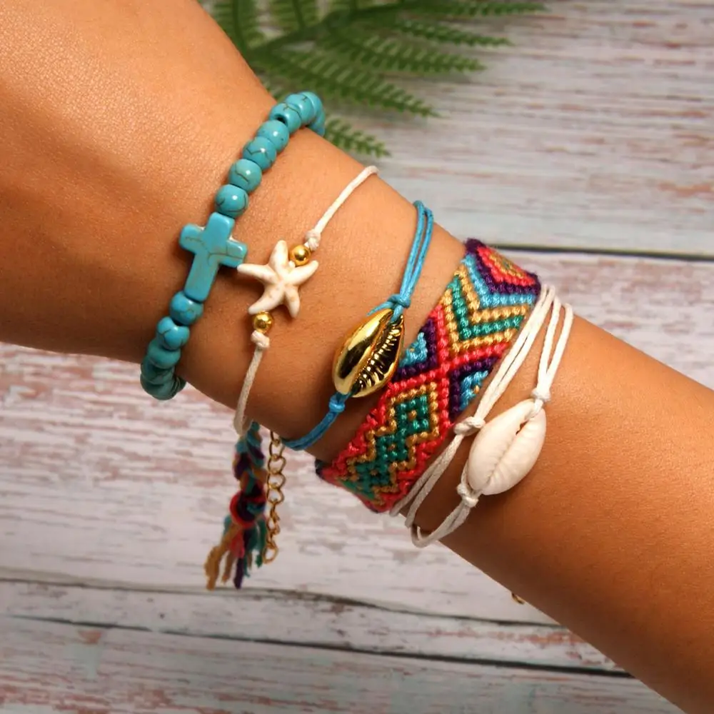 BRAVEKISS 22 Цвета Vsco оболочки браслеты "Joyas" Комплект для друзья ручной river dale Boho Femme Богемные аксессуары BPB0517 - Окраска металла: 5