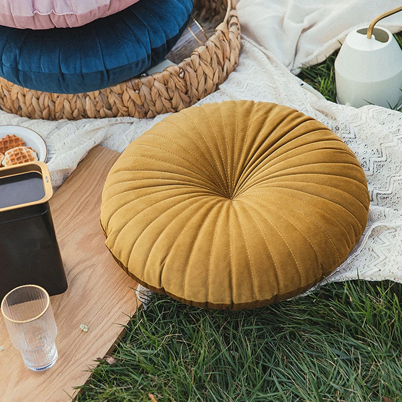 Бархатная подушка с изображением тыквы винтажная подставка для спинки милая