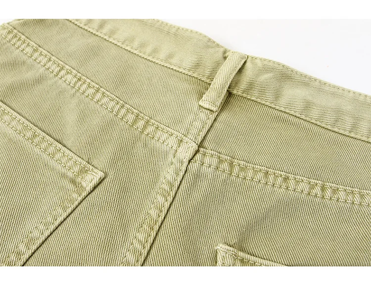 

3 Color Womens Straight Short Jeans 2020 Summer Fashion Mom Jeans High Waist Casual Slim Fit Jeans for Women Green Yellow Purple