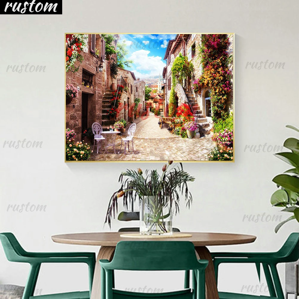 

Rustom Sofa Background Portrait Diy Diamond Painting Street Scenery Full Square/round Mosaic Embroidery City Town