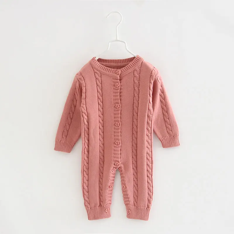 

Spring & Autumn Baby Clothes Girl Romper Fashion Solid Color Baby Girl Romper Knitting Long Sleeve Baby Clothing 3-12 Months