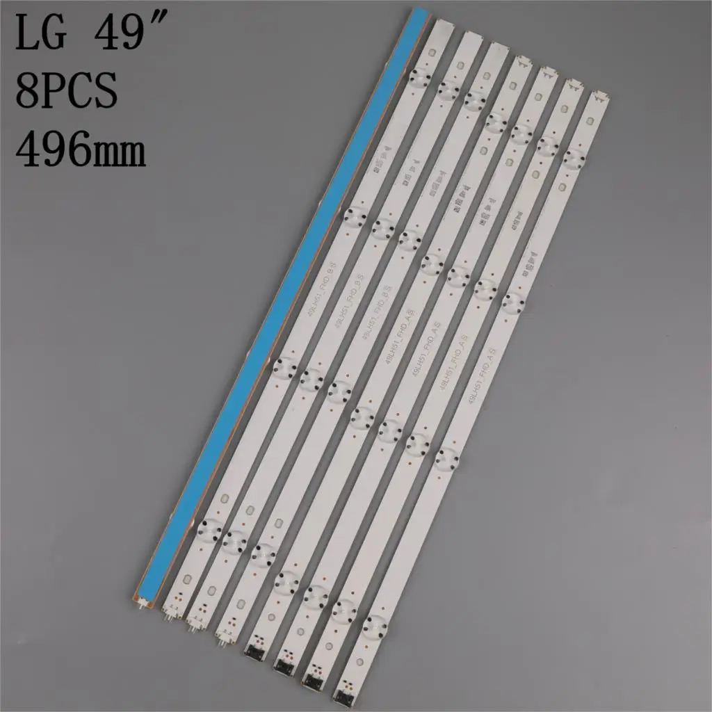 1set=8 PCS LED backlight strip for49LJ58300W 49UH603V 49UH620V 49LW340C 49LW340H 49LF5400 49UH610V 49LH570V 49LH590V