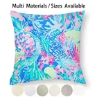 Наволочка для подушки, наволочка для подушки, хлопково-Льняная наволочка для подушки в стиле преппи, для колледжа, симпатичная, с цветочным принтом, розовая, крутая, с буквами, Южный, летний