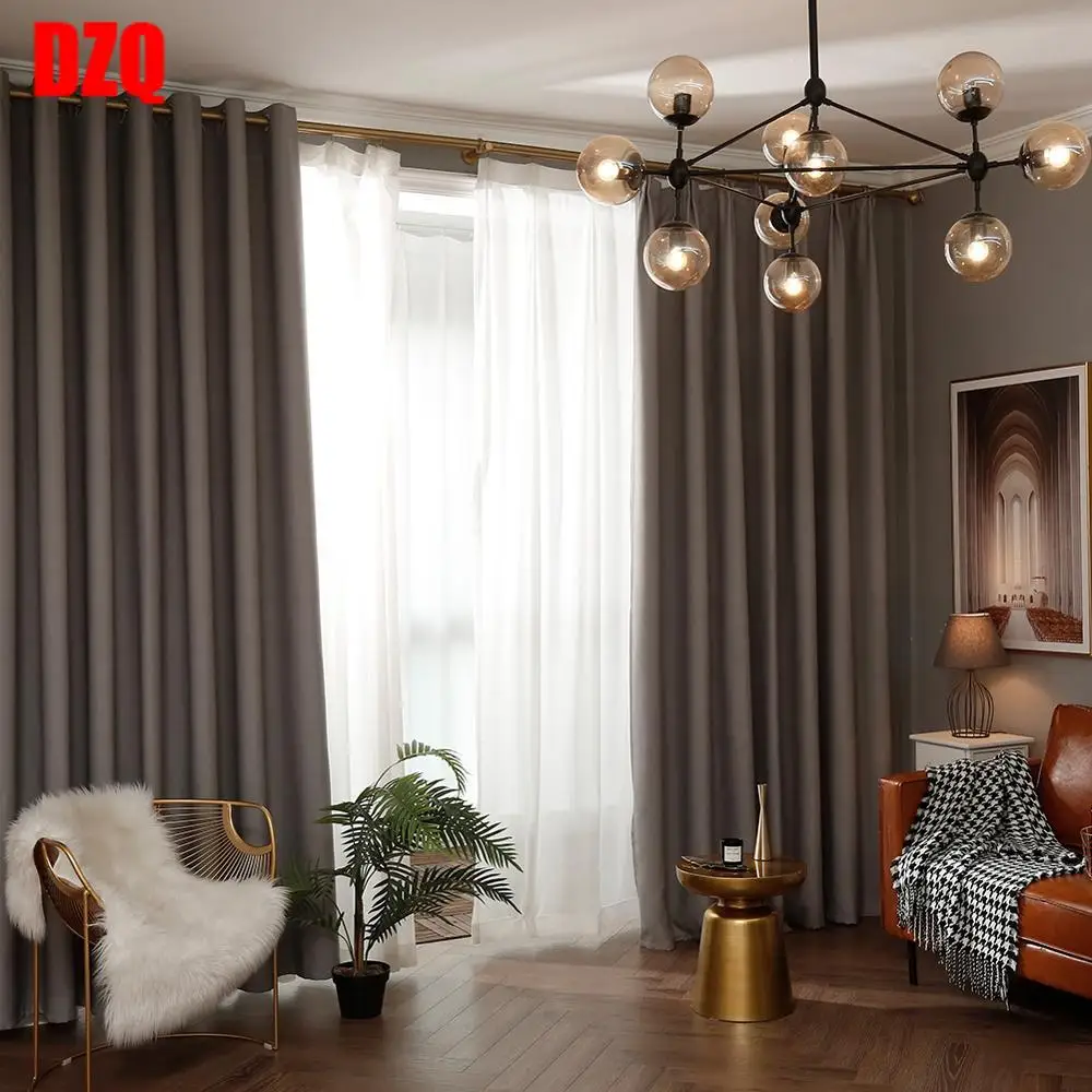 

Modern Cortinas Plain Solid Color Blackout Living Room Window Panel Curtain for Door Bedrom Balcony Curtains for Kitchen