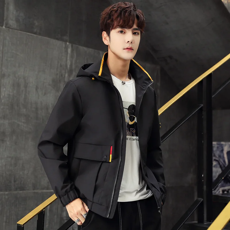 

Men's workwear jacket autumn/winter 2021 new casual youth clothing trend good jacket casual standard turn-down collar