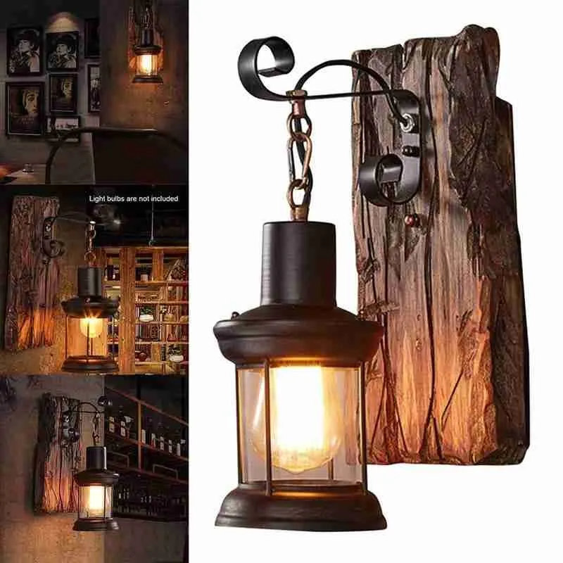 

Старинная светодиодная настенная лампа в стиле лофт, винтажный промышленный настенный светильник для ресторана, кафе, бара, наружный насте...