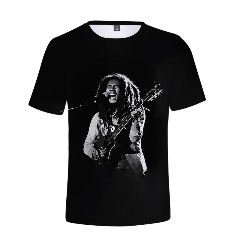 

Fshion 3d Tshirt Bob Marley Men Summer New Casual T Shirt Men's Clothing Oversized Hip Pop Tops Bob Marley Unisex Streetwear