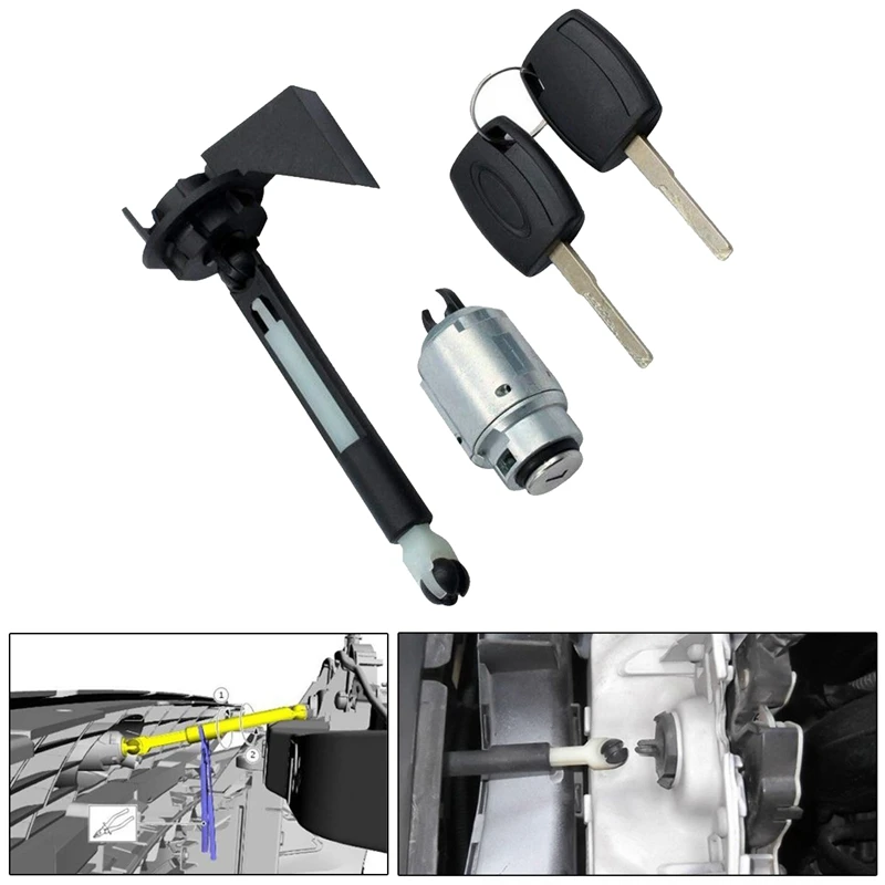 Комплект замка капота для Ford Focus MK2 2004 2012 (10 23 дюйма) 1343577 комплект ремонта