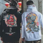 Модные крутые мужские толстовки в стиле хип-хоп для мальчиков, японские повседневные свитшоты, уличная одежда для мужчин и женщин, Свободный пуловер, толстовка в стиле Харадзюку с дьяволом