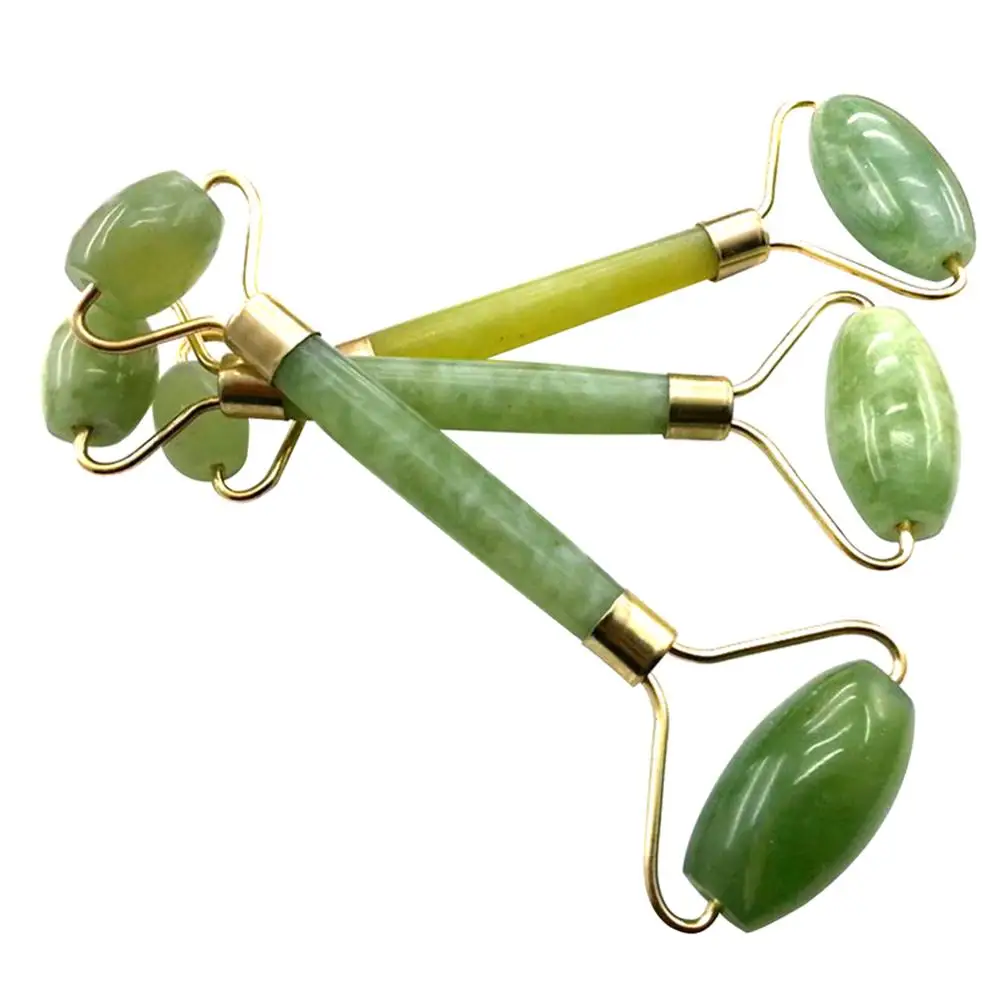 Нефритовый ролик для массажа лица с двойными головками шеи похудения