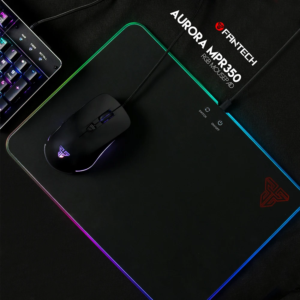 FANTECH MPR350 акриловый игровой коврик для мыши RGB Противоскользящий натуральный каучук и гладкая поверхность Большой Коврик Для Мыши для ПК ноутбук для геймеров