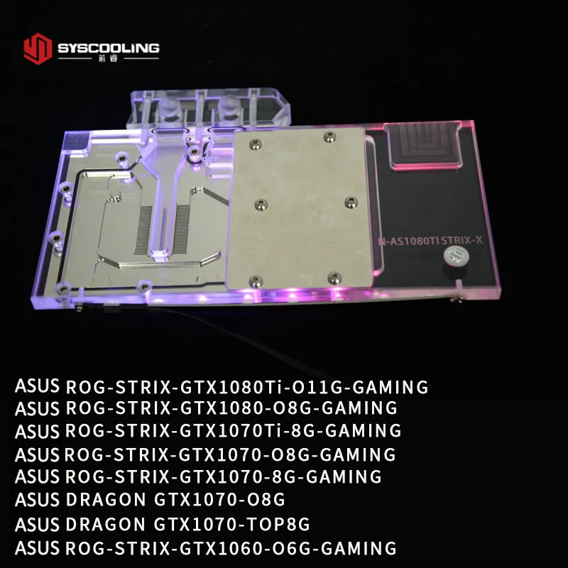 Видеокарта syssoling блок водяного охлаждения для ASUS ROG STRIX GTX1080Ti|Жидкостные системы