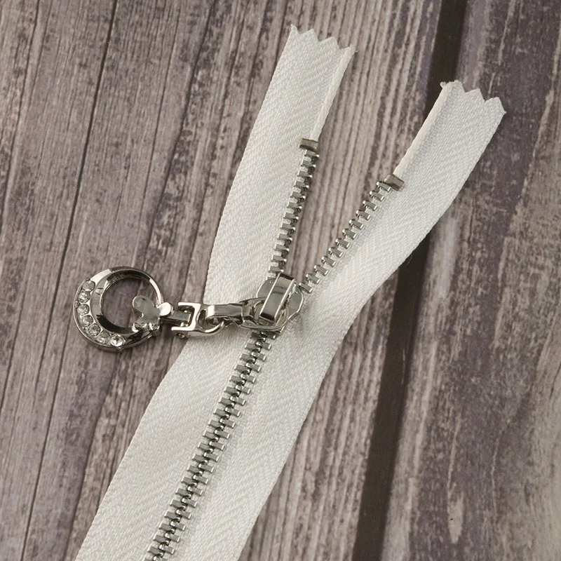 White ST Meetee, 3 шт., 11-25 см, 3#, металлическая молния, закрытый конец, золото, серебро, зуб, луна, тяга, молния, замок, сделай сам, сумка, одежда, Швейные аксессуары, ZA005 - Цвет: White ST