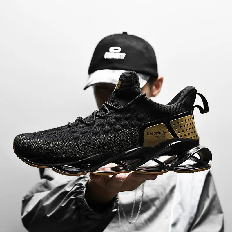 

Oversize Wear Resistant Men Running Shoes Outdoor Non-slip Men Shoes Sports for Men Running Shoes Black Sneakers Man GMD-1008