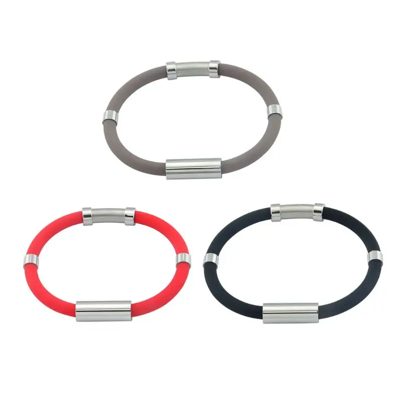 

Winter Adjustable Anti-Static Bracelet Eliminate Body Static Magnetic Sports Wristband Silicone Bracelet Unisex Jewelry