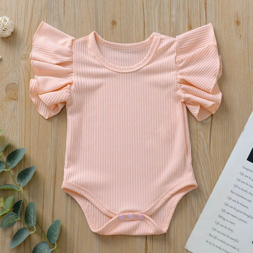 Комбинезон для маленьких девочек AmyaBaby однотонная летняя одежда младенцев