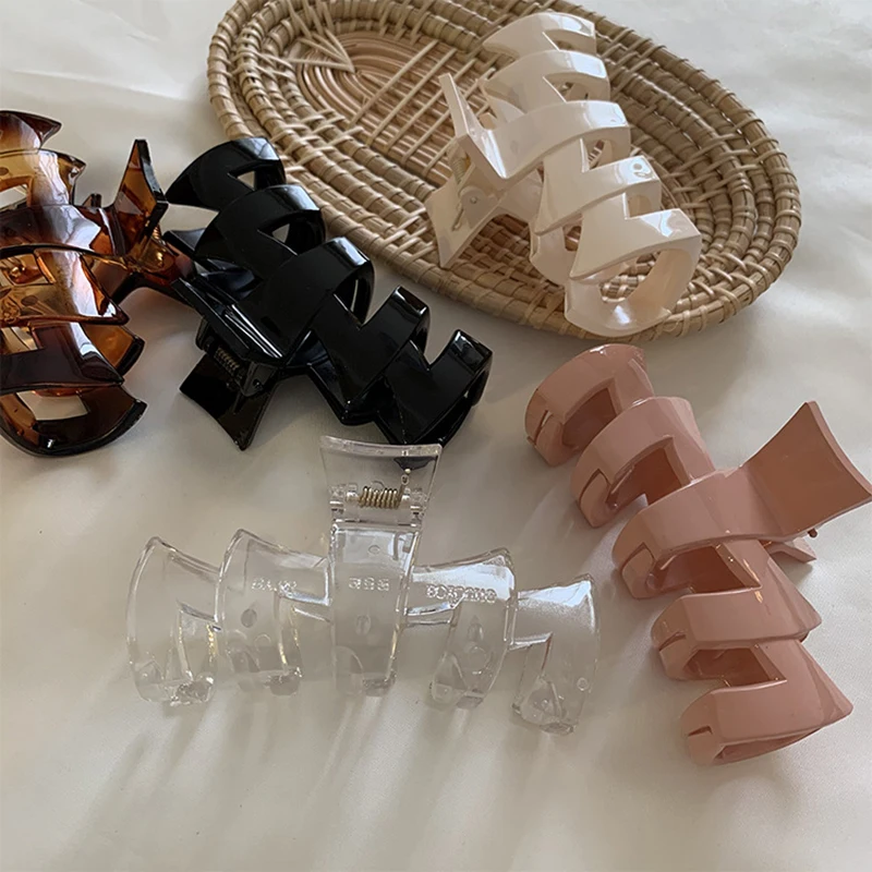 

New Claw Clip For Women Tough Solid Color Acrylic Hair Claw Large Size Hair Clamps Claw Clip Crab For Hair Accessories For Hair