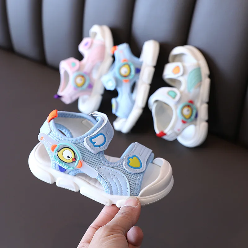 

2021 New Kids Sandals Boys Beach Sport Children Flats Breathable Anti-slippery Pink Girls Slippers Sandalias Shoes Boy E04254
