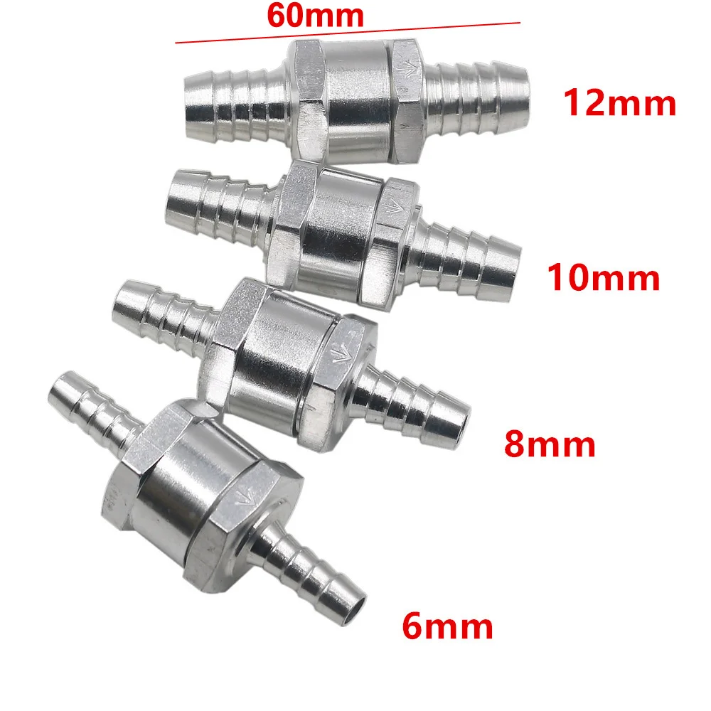 

Односторонний 6 мм, 8 мм, 10 мм, 12 мм, стандартный обратный клапан из алюминиевого сплава для топлива, односторонний подходит для карбюратора, с...