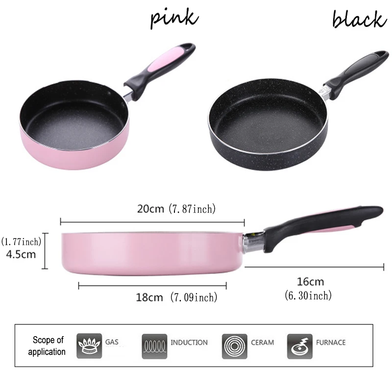 18 20 см розовая сковорода для омлета яиц ветчина Блинная креативная антипригарная