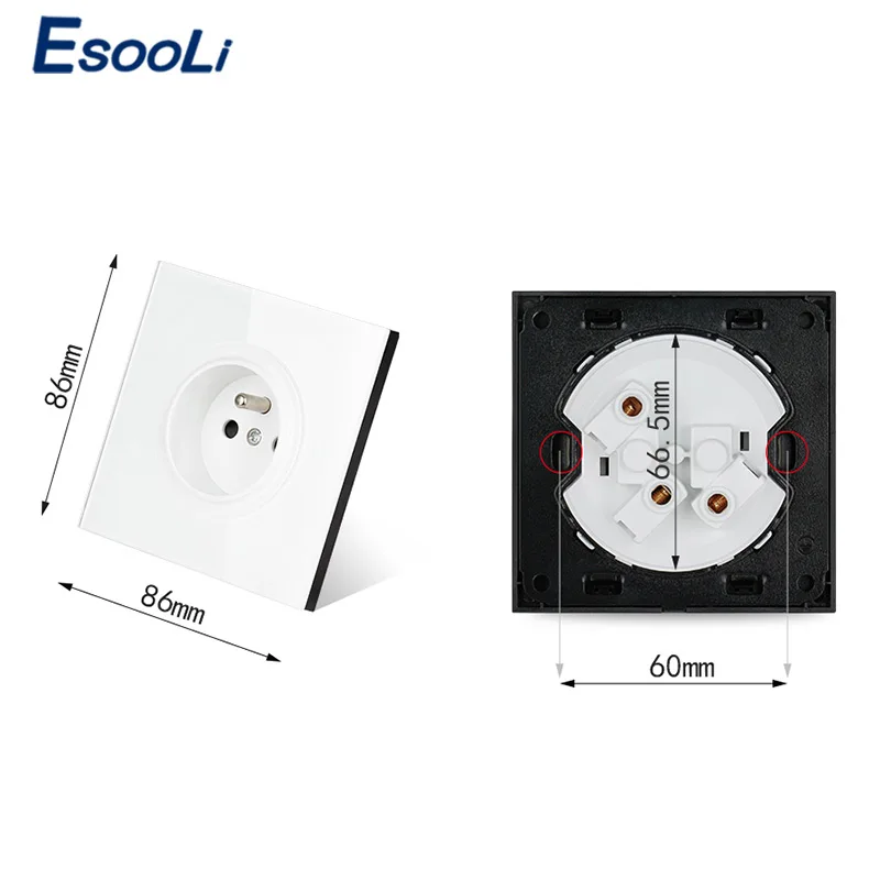 EsooLi французский стандартный настенный разъем питания Хрустальная стеклянная