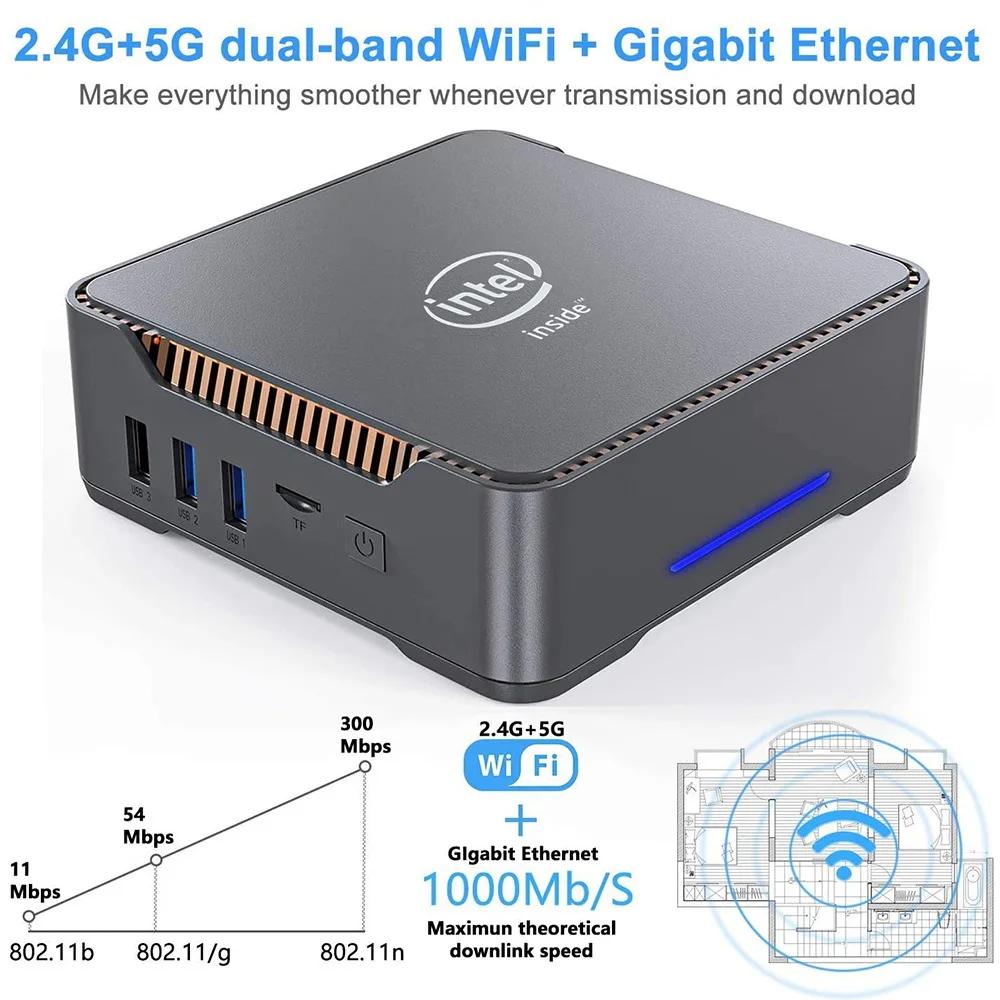 Мини ПК VONTAR GK3V AK3V Intel Celeron J4125 J3455 четырехъядерный DDR4 8 ГБ 128 Windows 10 настольный