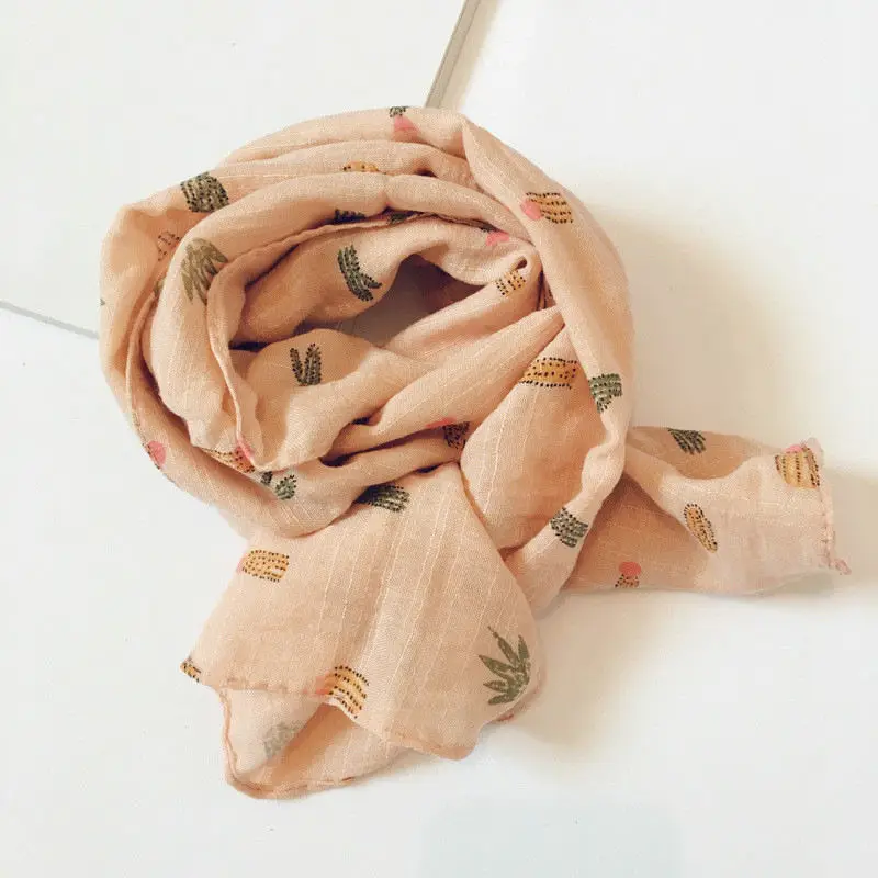 New Cotton Children's scarf color Plant cactus fashion joker Korean style ring scarf for boy and girl 02