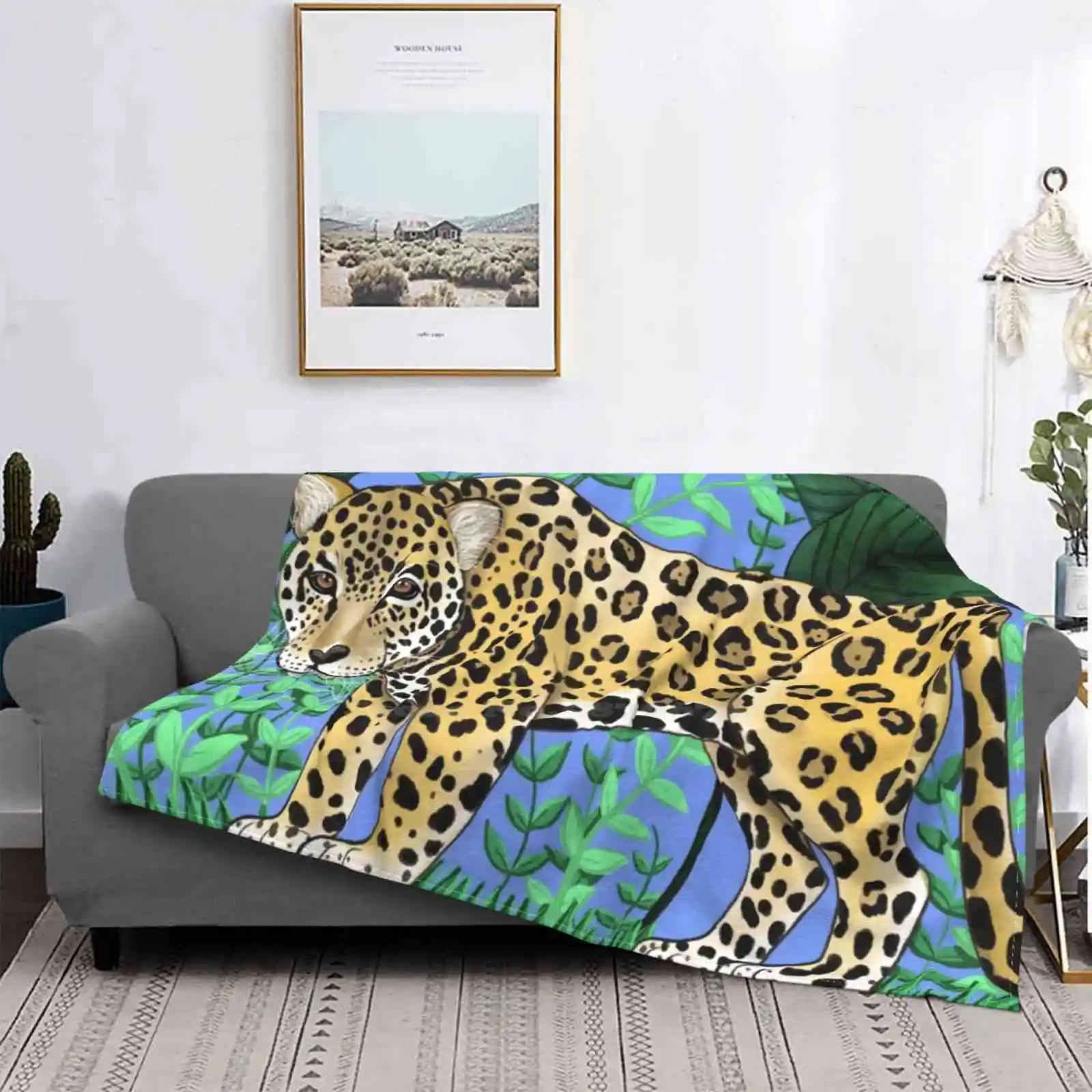 

Jaguar-Manta peluda de arte Animal, manta suave para sofá/cama/viaje, regalos de amor, onza Pintada, dibujo de animales