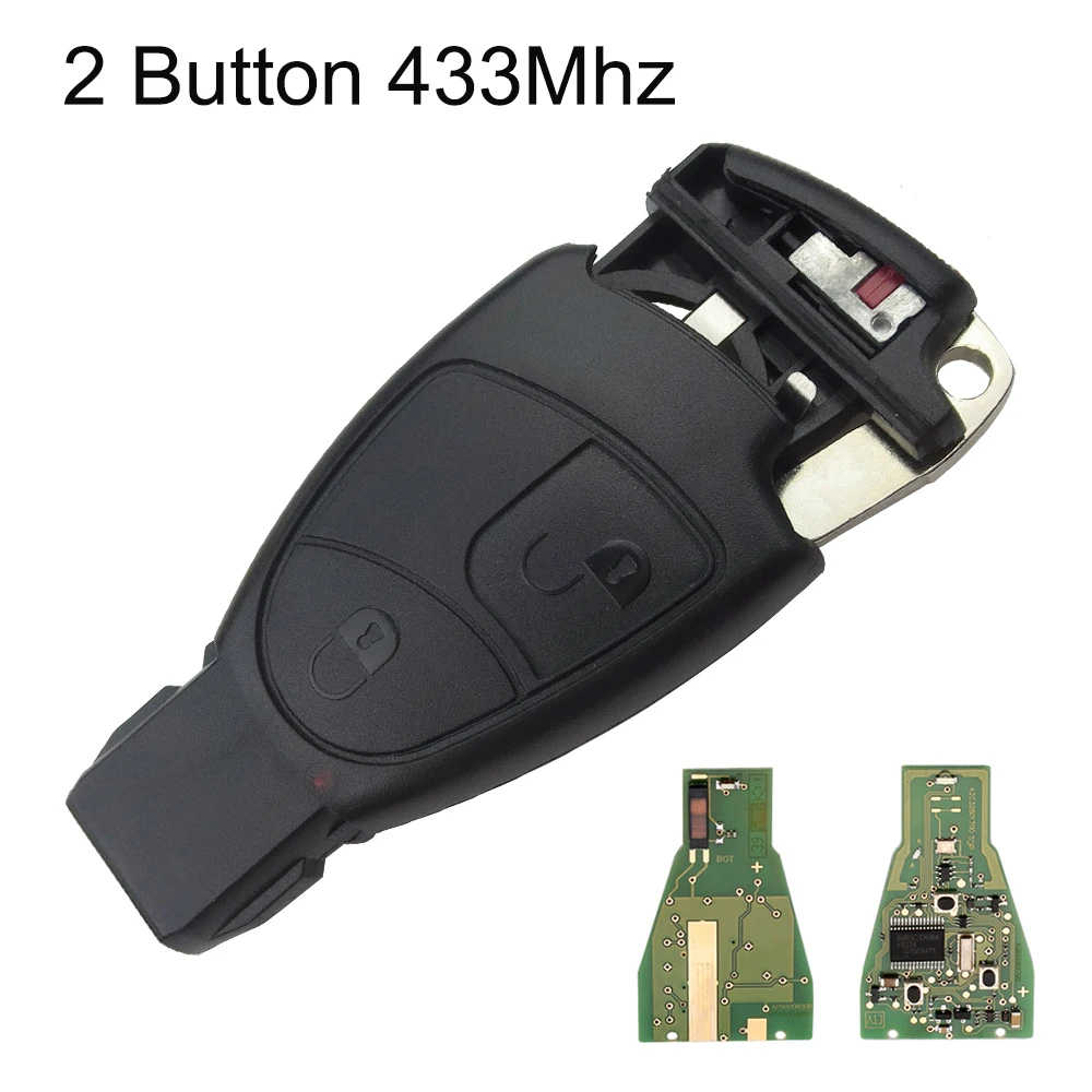 2 Button OkeyTech дистанционный ключ для Mercedes Benz 433 МГц 2/3 кнопки для Mercedes-benz Автомобильный ключ с аварийным лезвием - Количество кнопок: 2 Button
