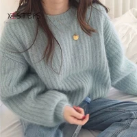 2021 autumn winter thick sweaters women loose pullovers warm soft fashion knitwear ladies knitting tops femme pull