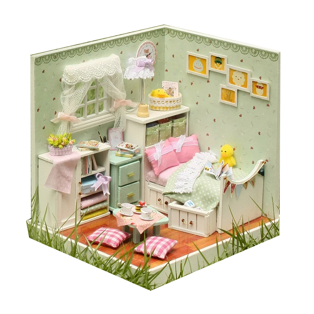 

DIY Dollhouse Wooden Doll Houses Miniature Doll House Furniture Kit Casa Music Led Toys For Children Birthday Handmade Gift