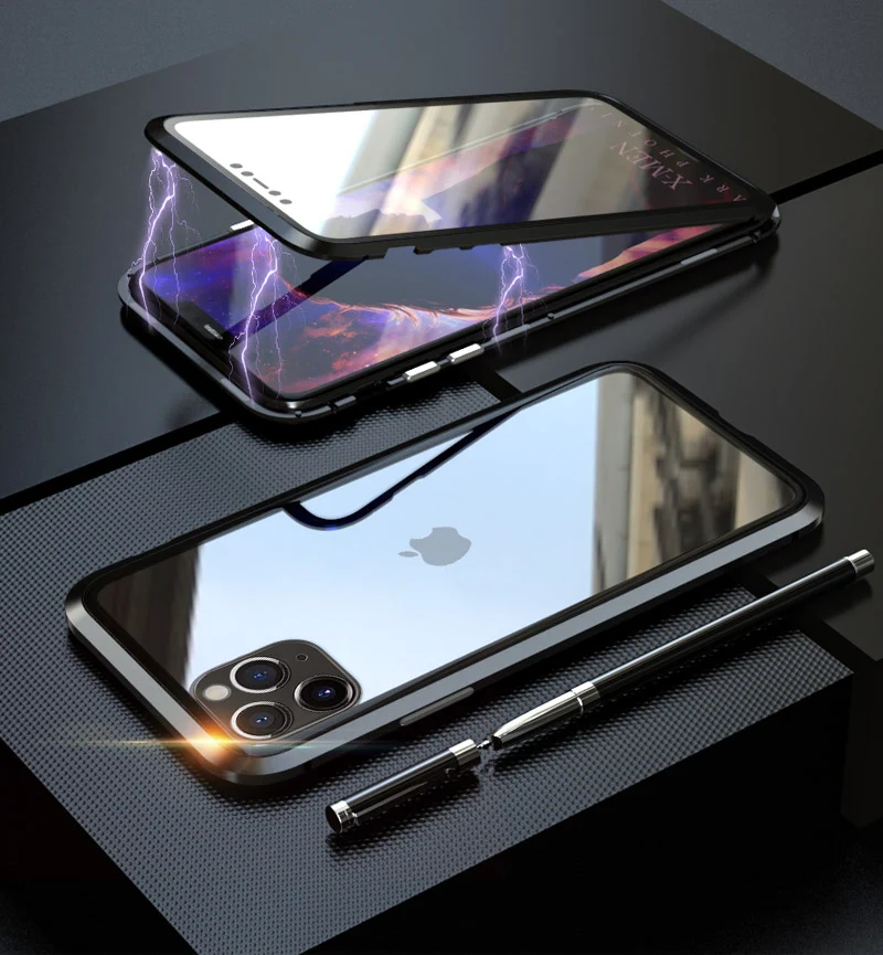 Магнитный адсорбционный металлический чехол для телефона iPhone 6S 8 7 Plus X