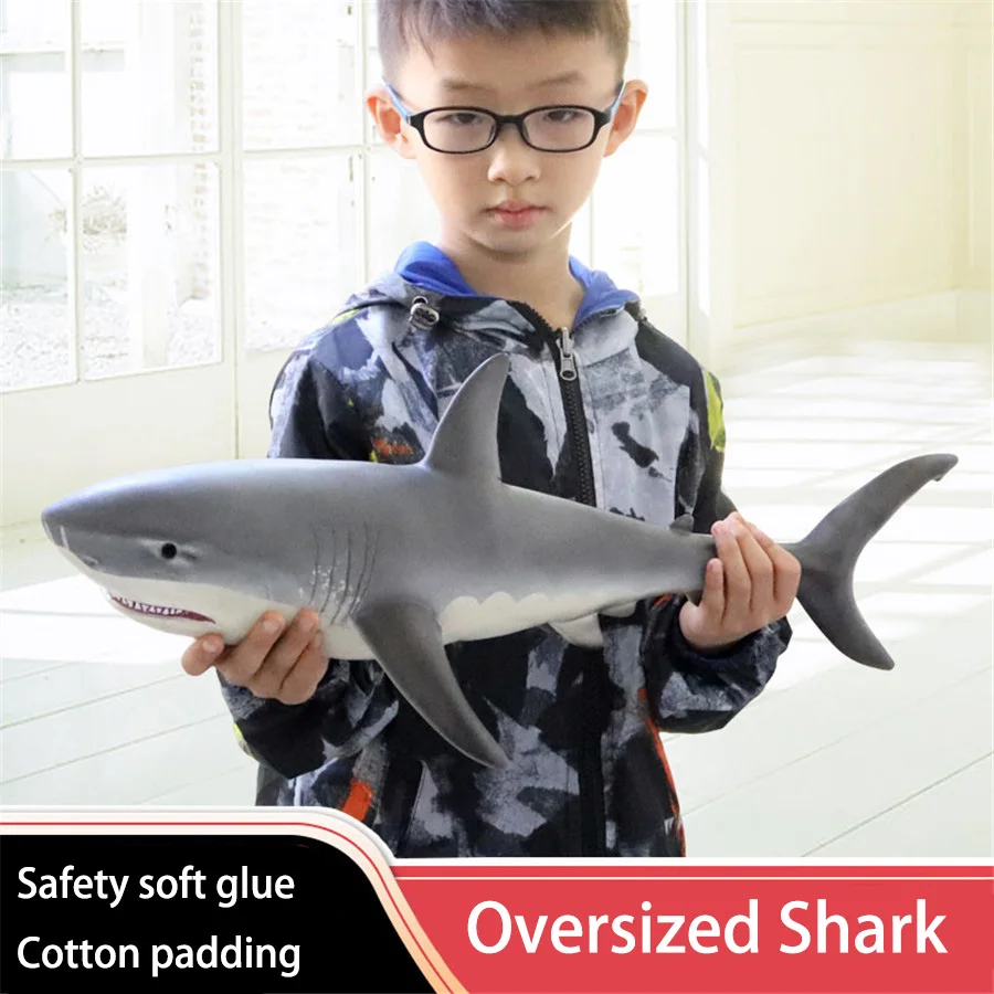 

55 см большой Размеры забавная Морская жизнь Животные мягкая большая белая акула большой акулы, игровые фигурки, Модель Коллекция игрушек для детей подарок