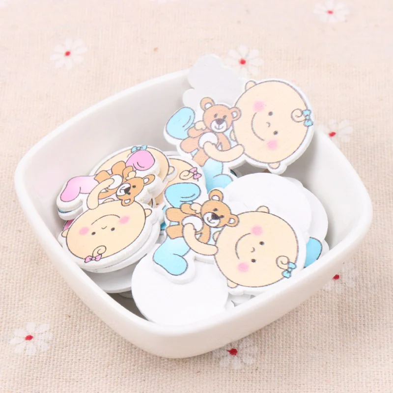 Синий/розовый с рисунком медведя скрапбукинг крафтовое украшение для рукоделия