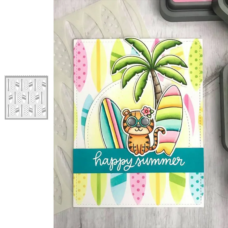 

Surfboards Oval Metal Cutting Dies and Stamps DIY Scrapbooking Card Stencil Paper Cards Handmade Album Stamp Die Sheets 2021