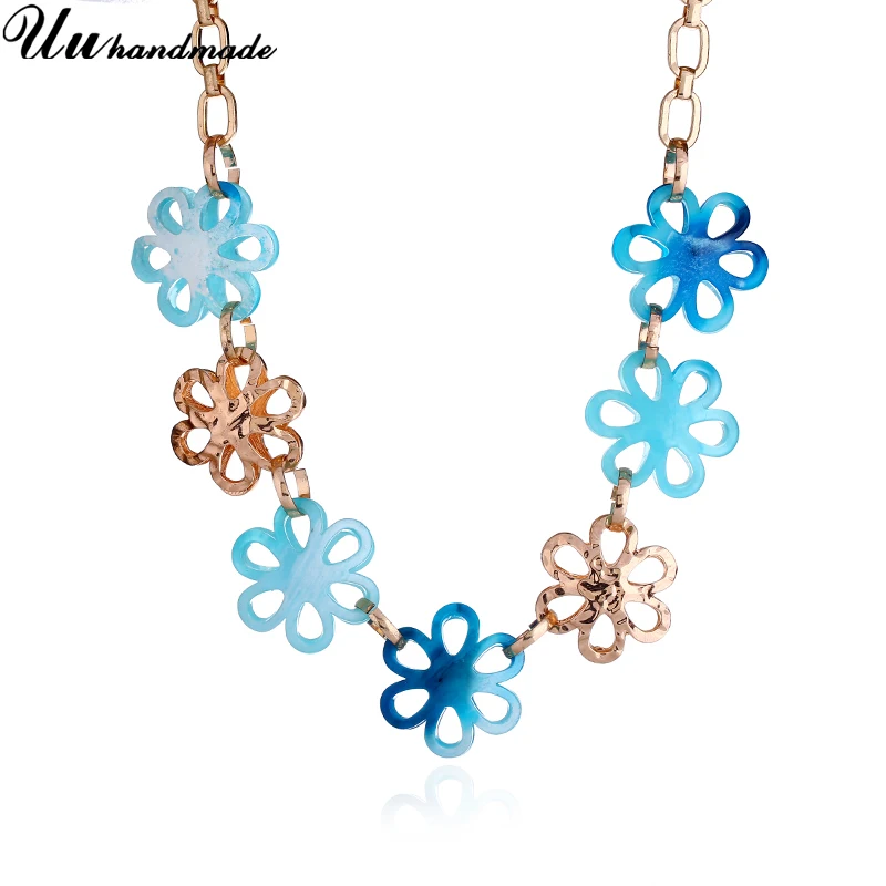 Ожерелье из цинкового сплава женское колье чокер с подвесками в виде цветов