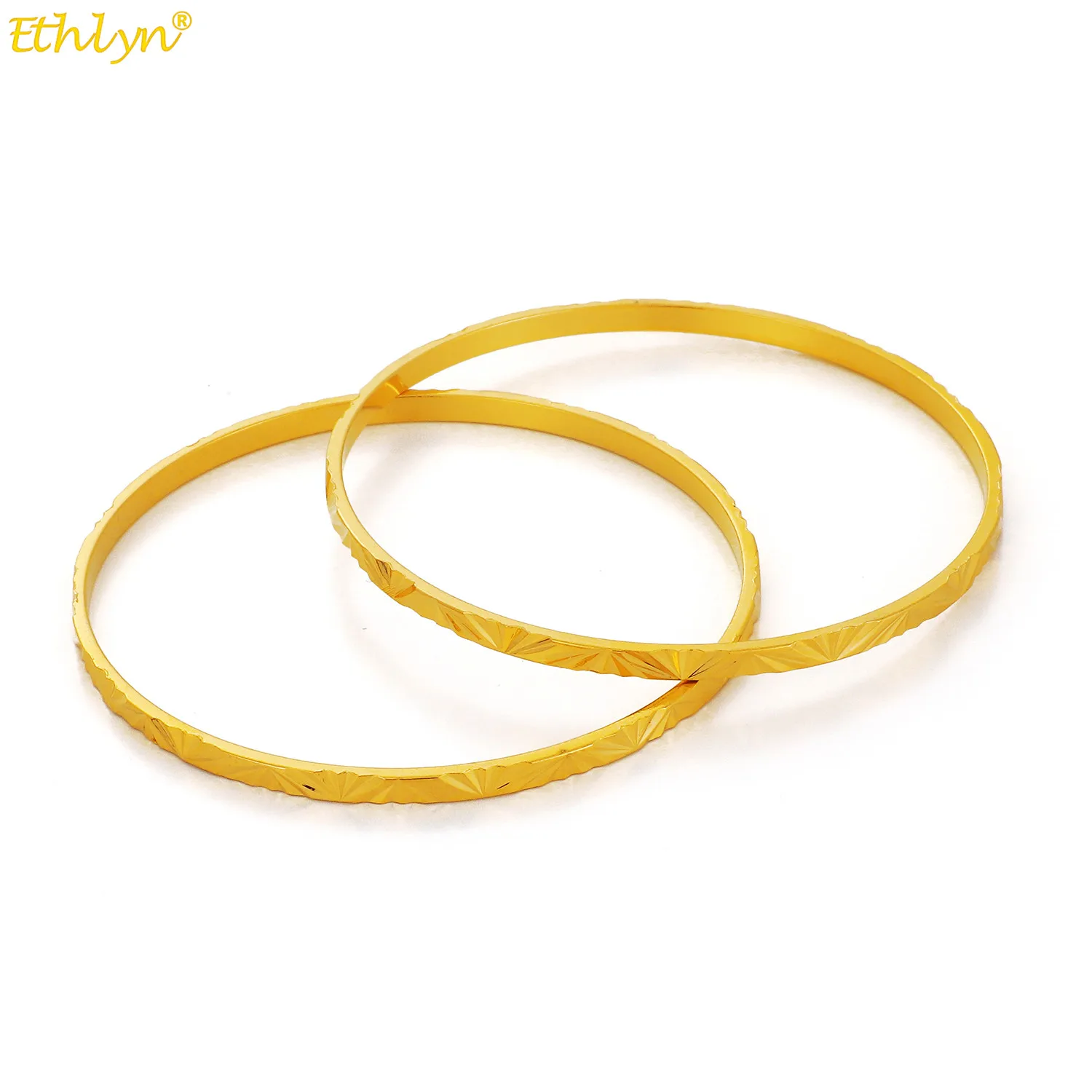 Ethlyn 2 шт./лот золотой цвет Дубай Индия африка браслет Арабские Ювелирные изделия