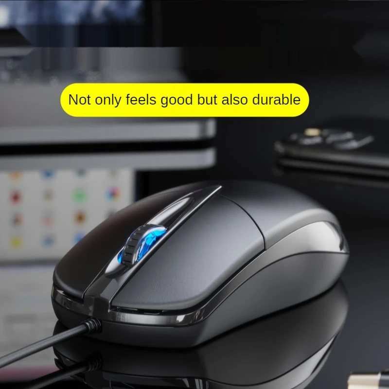 

USB Проводная компьютерная мышь, бесшумная черная оптическая офисная компьютерная мышь 1200DPI, бесшумная кнопка, мышь для домашнего использова...