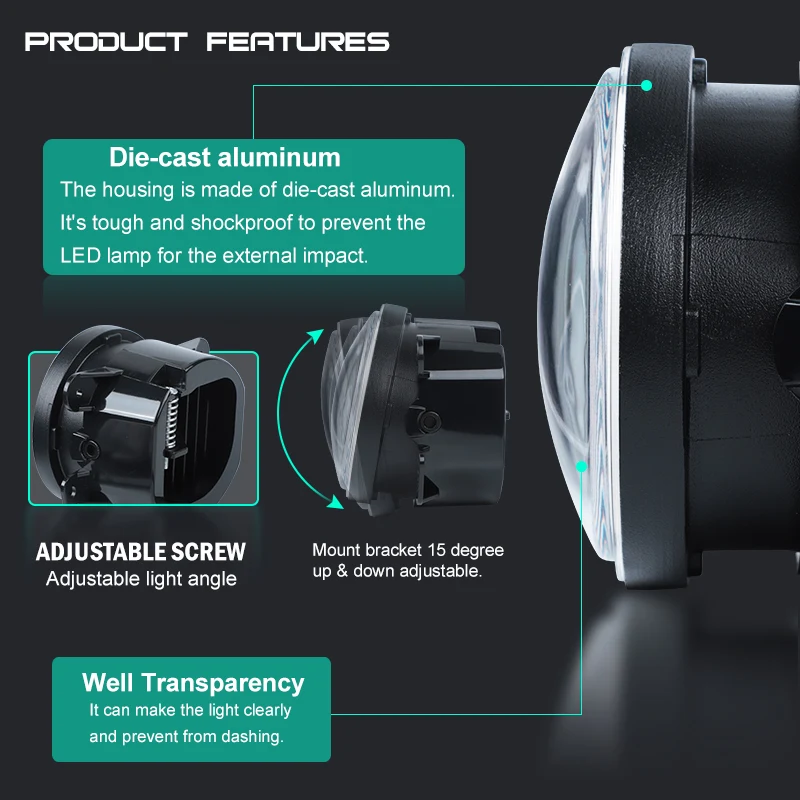 4 дюйма 7D светодиодный светильник Противотуманные фары для автомобиля дальний и