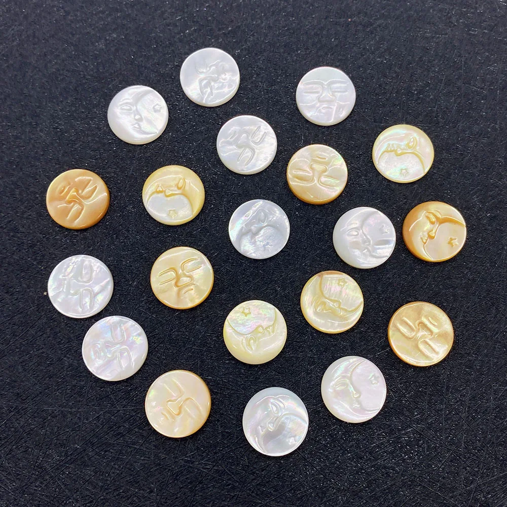 Бусины из натуральной морской ракушки резные бутиковые бусины сделай сам с Луной