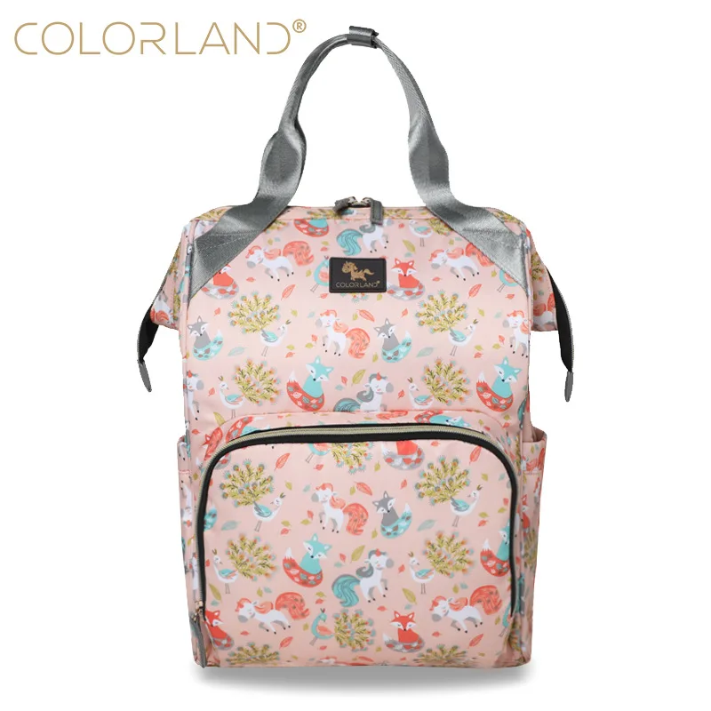 

Сумка для подгузников COLORLAND, Большая вместительная сумка для мам и мам, рюкзак для путешествий, сумка для ухода за ребенком, Прямая поставка