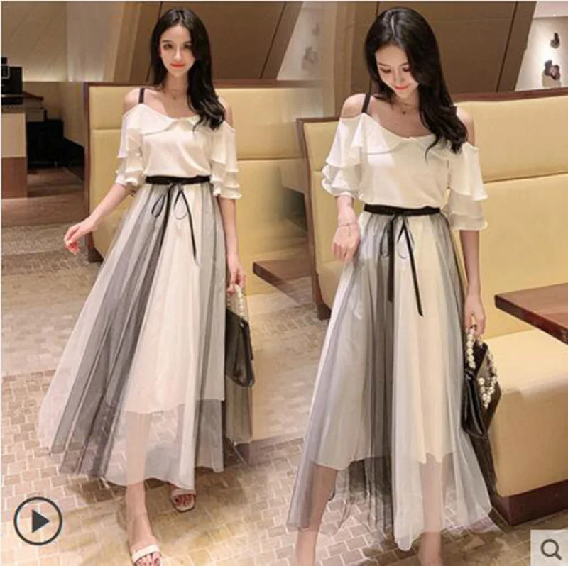 Новинка летняя женская простая шифоновая рубашка с открытыми плечами и цветная