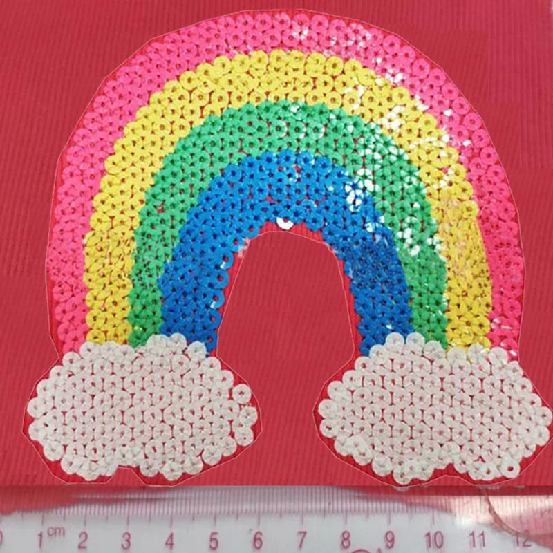 1 шт. большая Радужная вышивка с блестками искусственное украшение наклейка-патч