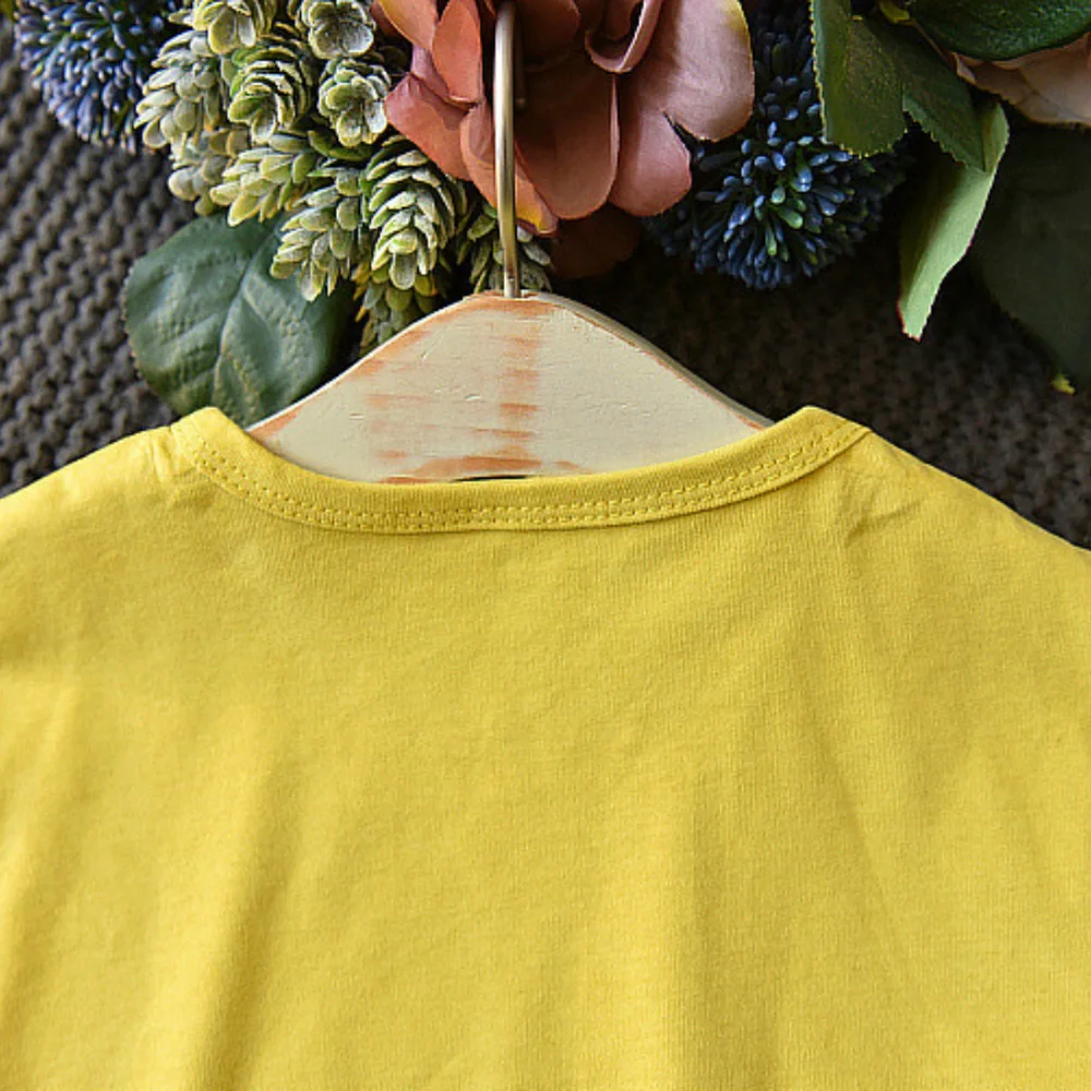 Костюм для девочек Новинка лета 2019 Корейская футболка без рукавов с рисунком