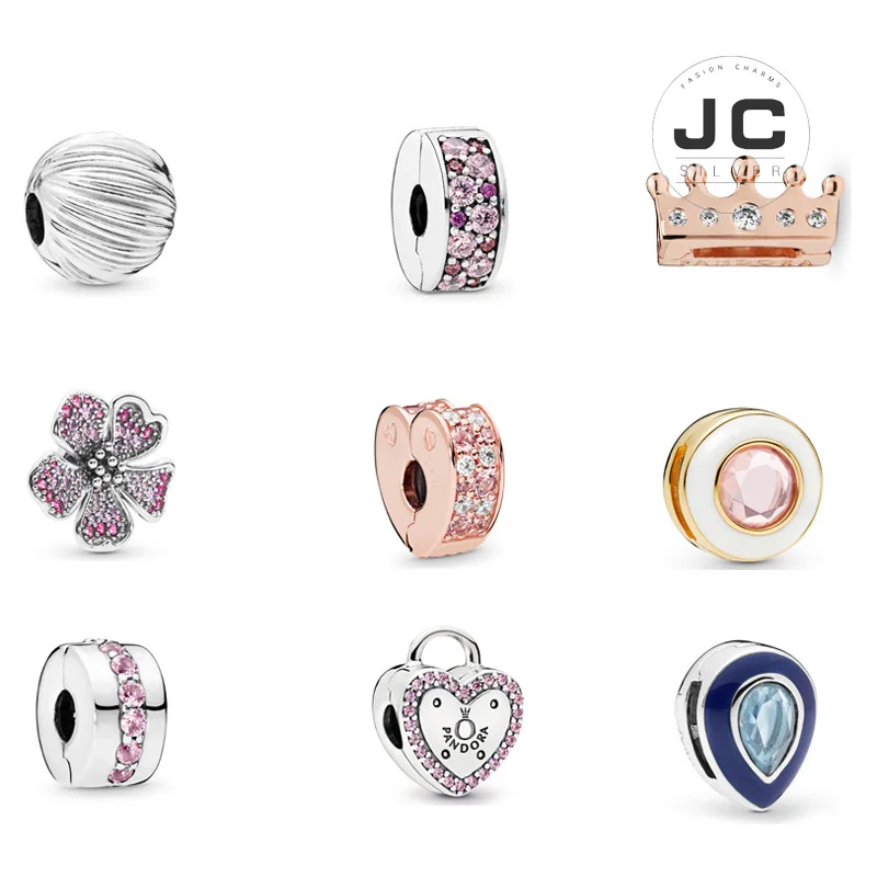 JC DIY модные подвески из стерлингового серебра 925 пробы с зажимами магнолии