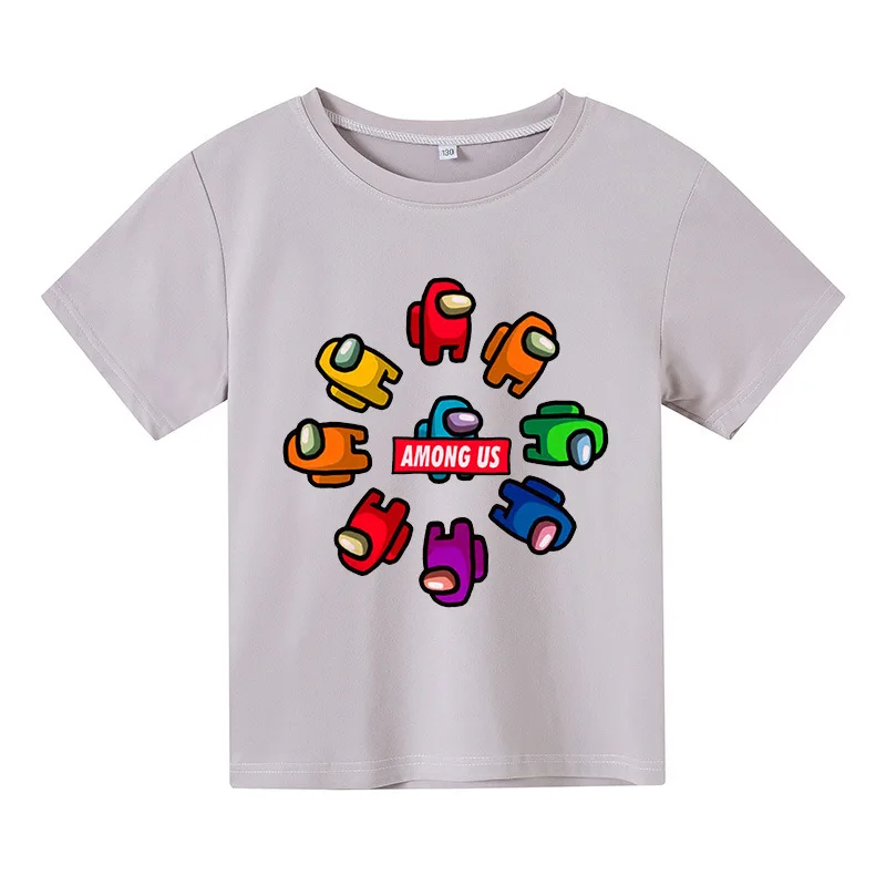 

Summer New 4-14 Age Unisex Fashion Casual Cotton Hot Video Game Among We Print Kids Short Sleeve T-Shirt
