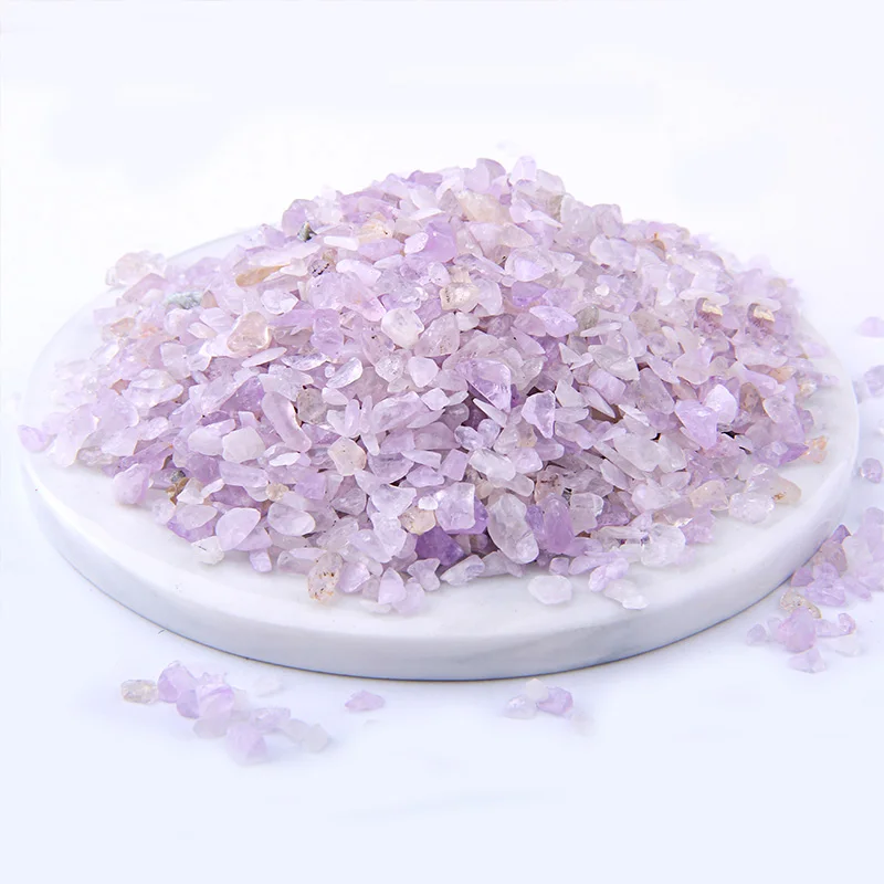 Purple Jade Разноцветные Бусины 3-5 мм, 20 г, 50 г, 100 г, смешанный природный гравий, кристалл, бисер, неправильный энергетический драгоценный камень, бусины для рыбного бака, бонсай, украшение - Цвет: Purple Jade