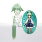 Парик Genshin воздействия сахарозы для косплея длиной 85 см, зеленое яблоко, термостойкий синтетический парик, косплей, аниме, косплей, парики + парик, Кепка