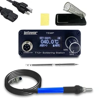 lefavor t12 soldering iron station1 3inch oled multi function portable bga rework station with soldering tips welding tools